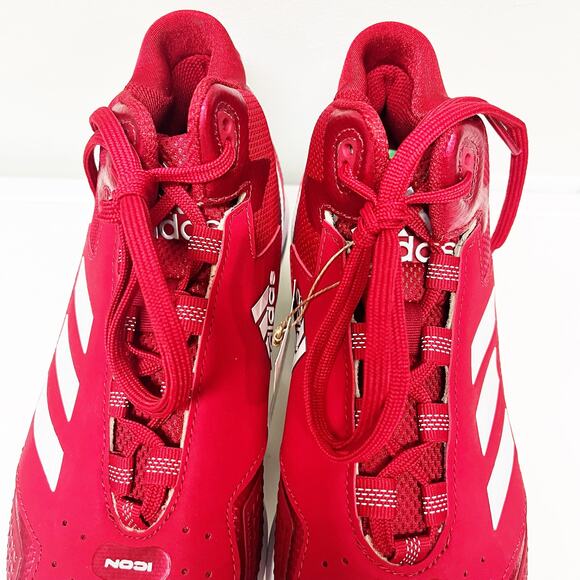 NEW Adidas Icon 7 Mid-Cut Baseball Cleats Shoes Red Mens Size 7